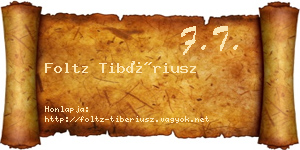 Foltz Tibériusz névjegykártya